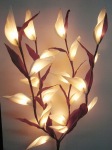 White Parrot Flowers on stems - fairy lights - Long
